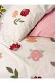 Puff Nakışlı Ranforce Çift Kişilik Nevresim Takımı Blossom Somon thumbnail 2