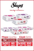 Sleepy Easy Clean Çiçek Serisi 3X100 Yüzey, 3X20 Yer Temizlik Havlusu Karma Paket thumbnail 1