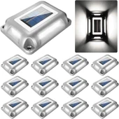 Crepow Güneş Enerjili Güverte Işıkları, Garaj Yolu İskele Işıkları 12 Adet - Beyaz - 1