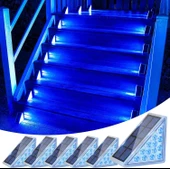 Volisun Güneş Enerjili Merdiven Lambası 6 Adet, Su Geçirmez IP67 - Mavi - 1