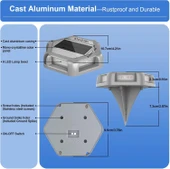 Crepow Güneş Enerjili Su Geçirmez Yol Aydınlatması 12 Adet - Sıcak Beyaz - 5