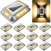 Crepow Güneş Enerjili Güverte Işıkları, Garaj Yolu İskele Işıkları 12 Adet - Sıcak Beyaz - 1