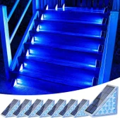 Volisun Güneş Enerjili Merdiven Lambası 8 Adet, Su Geçirmez IP67 - Mavi - 1