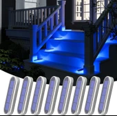 YiLaie Güneş Enerjili Dış Mekan Işıkları Otomatik Açma/Kapama 8 Adet - Mavi - 1