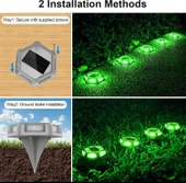 Crepow Güneş Enerjili Su Geçirmez Yol Aydınlatması 12 Adet - Yeşil - 2
