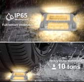 Crepow Güneş Enerjili Güverte Işıkları, Garaj Yolu İskele Işıkları 12 Adet - Sıcak Beyaz - 4