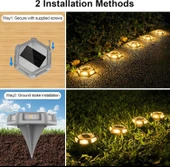 Crepow Güneş Enerjili Su Geçirmez Yol Aydınlatması 12 Adet - Sıcak Beyaz - 2