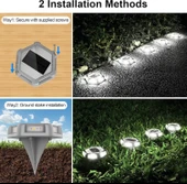 Crepow Güneş Enerjili Su Geçirmez Yol Aydınlatması 12 Adet - Beyaz - 2