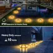 Crepow Güneş Enerjili Su Geçirmez Yol Aydınlatması 12 Adet - Sıcak Beyaz - 4