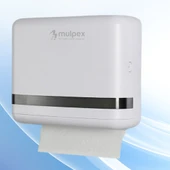 Mulpex Beyaz Duvara Monte Z Katlamalı Kağıt Havlu Dispenseri | Premium ABS Gövde, Anahtarlı Kilit, Vidalı & Yapışkan Montaj - 1