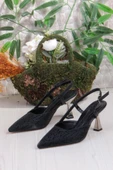 Fort 1182-09 Fls Saten Baskılı Arkası Açık Topuklu Kadın Ayakkabı thumbnail 6