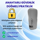 Mulpex Beyaz Duvara Monte Z Katlamalı Kağıt Havlu Dispenseri | Premium ABS Gövde, Anahtarlı Kilit, Vidalı & Yapışkan Montaj - 3