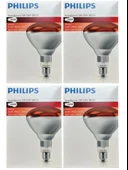(4 Adet) Philips 250W Kızılötesi (infrared) Isıtıcılı Hayvan Isıtma ve Fizik Tedavi Lambası (Kırmızı Işık) E27 (Kalın Duy) - 1