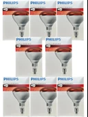 (8 Adet) Philips 250W Kızılötesi (infrared) Isıtıcılı Hayvan Isıtma ve Fizik Tedavi Lambası (Kırmızı Işık) E27 (Kalın Duy) - 1