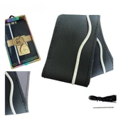 Lüx Desenli Deri Dikme Direksiyon Kılıfı 38-40cm Siyah-Beyaz Şeritli OND374 - 2