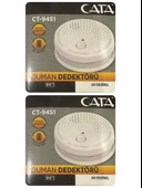 (2 Adet) Cata Pilli Duman Dedektörü Hassas Algılamalı - 1