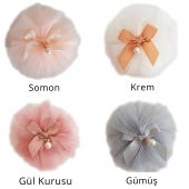 Sahici Anne Tüllü Fiyonk Bebek Tokası 1 Yaş Doğum günü Tütü Toka Saç Aksesuar - 2