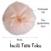 Sahici Anne Tüllü Fiyonk Bebek Tokası 1 Yaş Doğum günü Tütü Toka Saç Aksesuar - 4