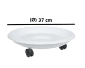 Omnipazar SO-TT03 Tekerlekli Saksı Tabağı No 3 Beyaz 3 Adet thumbnail 2