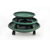 Omnipazar SO- Tekerlekli Saksı Tabağı Yeşil 3 Boy thumbnail 1