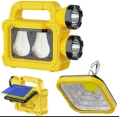 Powermaster PM-26930 Solar Panelli 6 Işık Modlu Powerbank Özellikli 2400Mah Type C Giriş 5V Led Kamp Feneri - 1