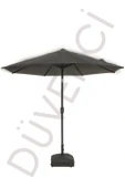 Alubrella Antrasit Renk Bahçe Şemsiyesi Yuvarlak, 250 CM Çaplı, Su Geçirmez Kumaş, Bidonlu thumbnail 1