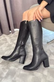 Kadın Paris Siyah Yandan Fermuarlı Diz Altı Cizme 410 thumbnail 2