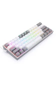 REDRAGON K617-rgb Wg Türkçe Q Fizz %60 Kablolu Mekanik Oyuncu Klavyesi, Red Switch, Beyaz/gri - 4