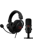 HyperX Streamer Pack - Could Core Gaming Kulaküstü Kulaklık Dts, Solocast Gaming Mikrofon, One Size - 1