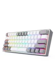 REDRAGON K617-rgb Wg Türkçe Q Fizz %60 Kablolu Mekanik Oyuncu Klavyesi, Red Switch, Beyaz/gri - 2