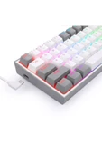 REDRAGON K617-rgb Wg Türkçe Q Fizz %60 Kablolu Mekanik Oyuncu Klavyesi, Red Switch, Beyaz/gri - 5