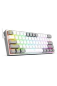 REDRAGON K617-rgb Wg Türkçe Q Fizz %60 Kablolu Mekanik Oyuncu Klavyesi, Red Switch, Beyaz/gri - 3