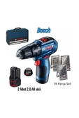 Bosch 12 V Çift Akülü Darbeli Vidalama Makinesi + 39 Parça Vidalama Set - 1