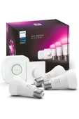 Philips Hue WCA 9-75W Renkli Akıllı Led Ampul Başlangıç Seti, 3'lü, Akıllı Butonlu, E27 - 1