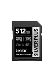 Lexar 512GB LSDSIPL512G-BNNNG SD Professional Silver Plus SDXC UHS-I Kart Up To 205MB/s Okuma 150MB/ - 3