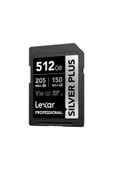 Lexar 512GB LSDSIPL512G-BNNNG SD Professional Silver Plus SDXC UHS-I Kart Up To 205MB/s Okuma 150MB/ - 2
