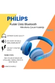 Philips Kablosuz Kulak Üstü Bluetooth Mikrofonlu Çocuk Kulaklığı Mavi - 1