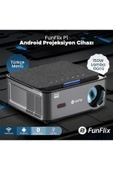 FunFlix P1 Android 4K Destekli LED Full Hd Projeksiyon Cihazı, Bluetooth, 150W Lamba, 300 Inç - 1