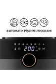 Arzum Airtasty XL 6L Kapasite, Zaman ve Isı Ayarlı Premium AirFryer Sıcak Hava Fritözü Gümüş - 6