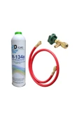 Universal Araç Klima Soğutucu R134a Gaz Verme Seti Gaz - Vana - Hortum - 1