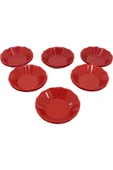 Ermiya Moll Melamin Çay Tabağı 10 Adet Kırmızı thumbnail 5