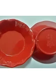 Ermiya Moll Melamin Çay Tabağı 10 Adet Kırmızı thumbnail 3