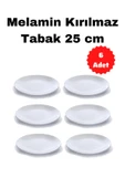 Sadıçlar Outlet 6 Adet Eminhome Melamin Kırılmaz 25 Cm Eo Servis Tabak At325 thumbnail 1