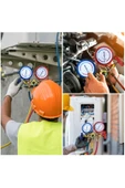 Choice R32 R410a 3 Way AC Diagnostic Manifold Gauge Set for Freon Charging Fits R410a R404A R134a Refrig... thumbnail 7