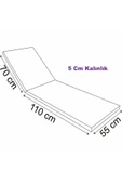 Ermiya 2 Adet Shumiya Şezlong Minderim 180*55*5 Cm Fermuarlı Yıkanabilir Silinebilir thumbnail 2