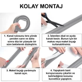 Greentech Esnek Kablo Kanalı Gri / GT-KK04 - 4