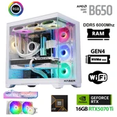 Xaser Velox x20 Ryzen 7 7700 32GB DDR5 Ram 1TB M.2 NVMe SSD 16GB RTX5070Ti Masaüstü Oyuncu Bilgisayarı thumbnail 1