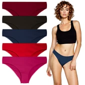 YohannesClub, Kadın, Pamuklu Hipster Basic Külot, Çok Renkli, 5'li Paket thumbnail 1