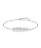 925 Ayar Işıltılı Beşli Tasarım Kadın Gümüş Bileklik thumbnail 1