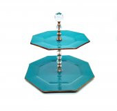 Glore Sekizgen Su Yeşili Rose Gold Katlı Kurabiyelik 26066 - 1